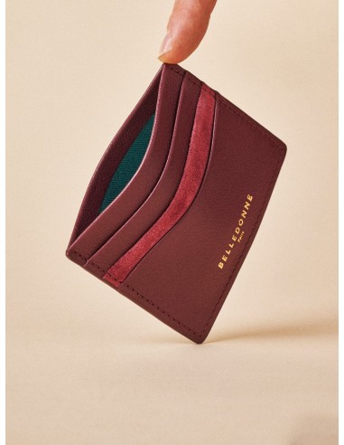 Burgundy card holder prix pour 