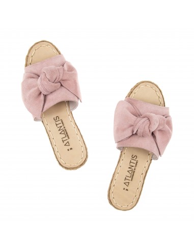 Powder Pink Bows Leather Sandals À commander