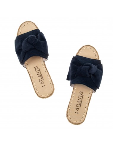 Dark Blue Bows Leather Sandals outlet