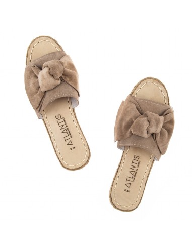 Beige Bows Leather Sandals à prix réduit toute l'année