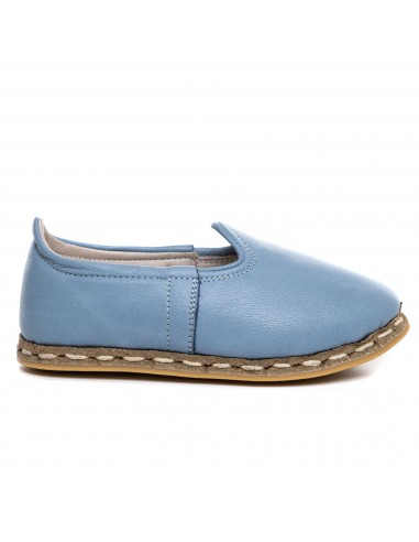 Kids Sky Blue Leather Shoes la chaussure