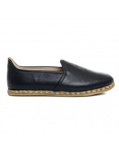 Women's Wrinkled Black Slip On Shoes de pas cher