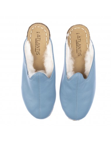 Men's Ice Blue Shearling Slippers d'Europe débarque